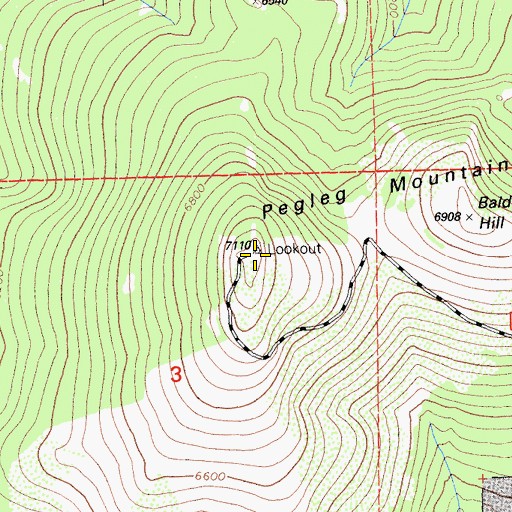 Topographic Map of Pegleg Mountain, CA