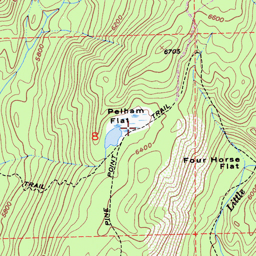 Topographic Map of Pelham Flat, CA