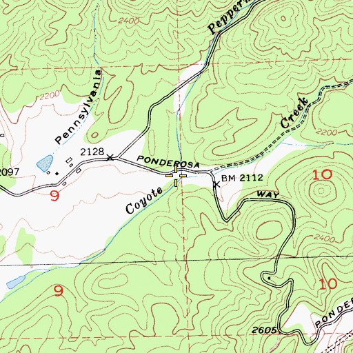 Topographic Map of Peppermint Creek, CA