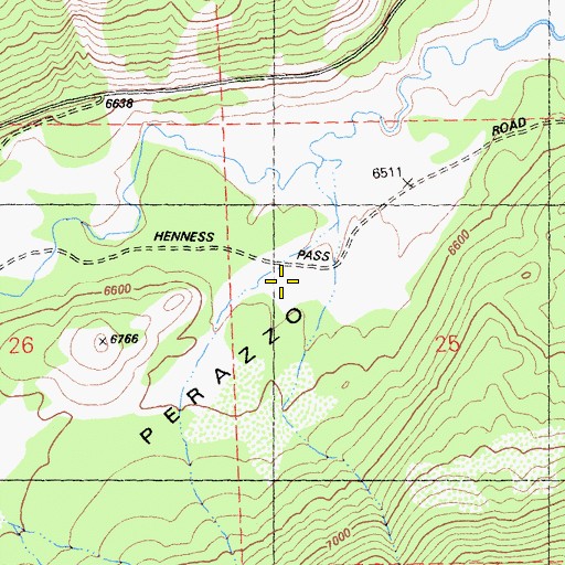 Topographic Map of Perazzo Meadows, CA