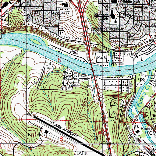 Topographic Map of Camp Ideal (historical), MO