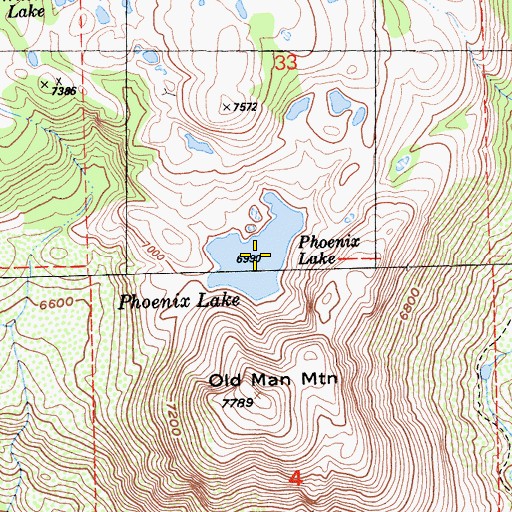 Topographic Map of Phoenix Lake, CA