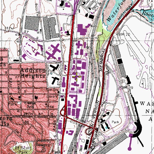 Topographic Map of Crystal City, VA