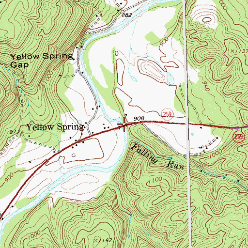 Topographic Map of Kenneth Seldon Bridge, WV