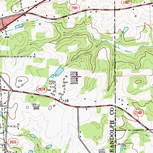 Topographic Map of Fox Turkey Farm, NC