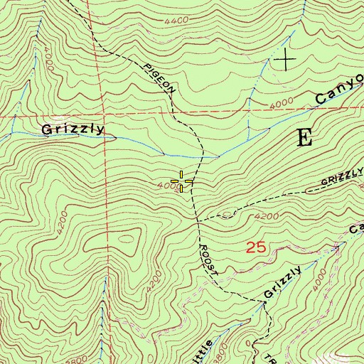 Topographic Map of Pigeon Roost Trail, CA