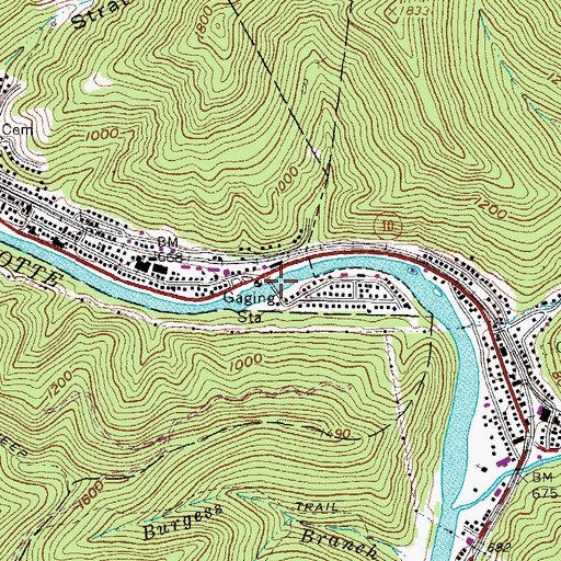 Topographic Map of Midelburg Bridge, WV