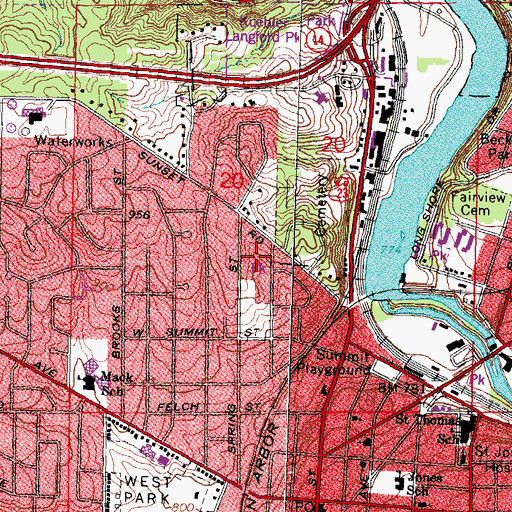 Topographic Map of Hunt Park, MI