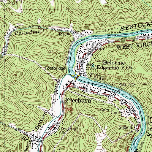 Topographic Map of Egerton Bridge, WV