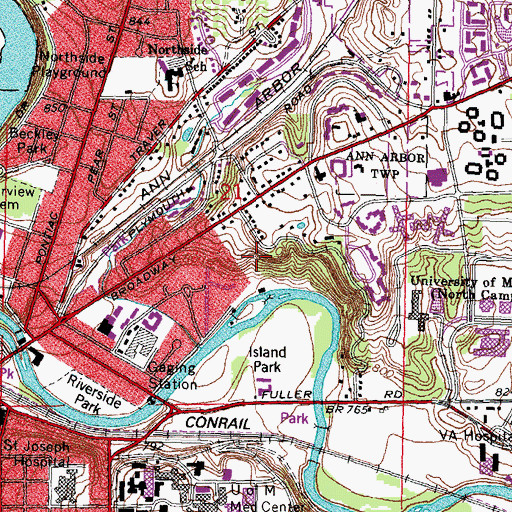 Topographic Map of Cedar Bend Nature Area, MI