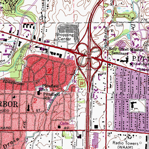 Topographic Map of Sylvan Park, MI