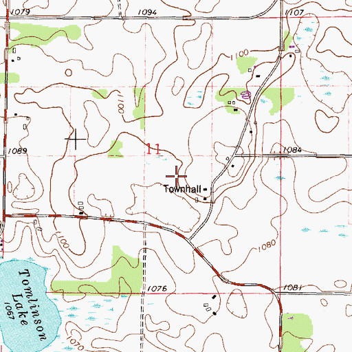 Topographic Map of Cedar Hill Orchard, MN