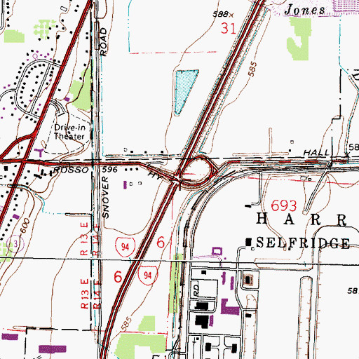 Topographic Map of Interchange 240A, MI