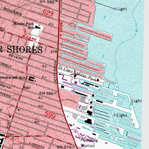 Topographic Map of Blossom Health Inn Historical Marker, MI