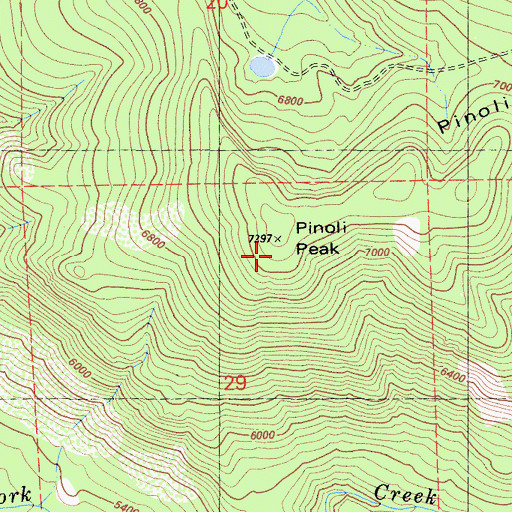 Topographic Map of Pinoli Peak, CA