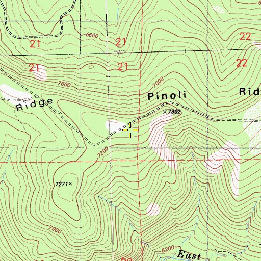 Topographic Map of Pinoli Ridge, CA