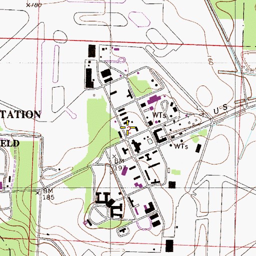 Topographic Map of Whiting Field Division, FL
