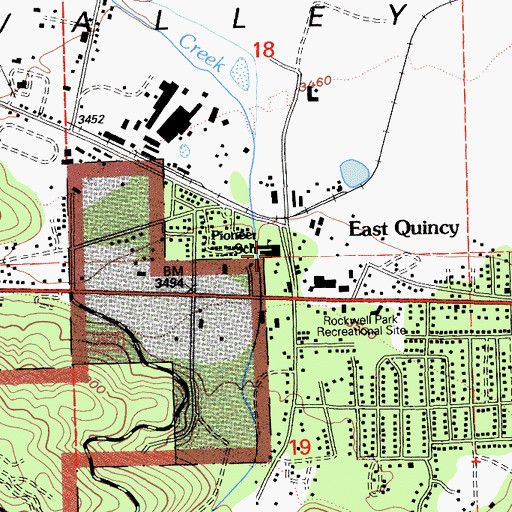 Topographic Map of Pioneer Elementary School, CA