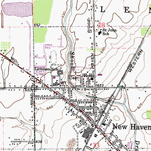Topographic Map of Centennial Cemetery, MI