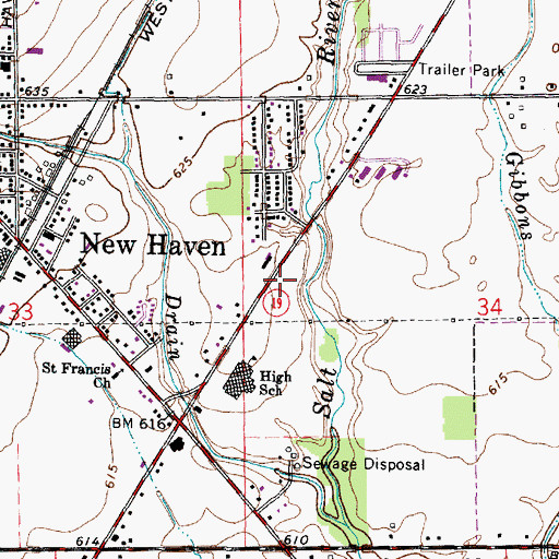 Topographic Map of New Haven Medical Center, MI