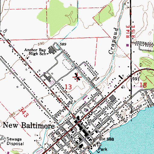 Topographic Map of Ashley Elementary School, MI