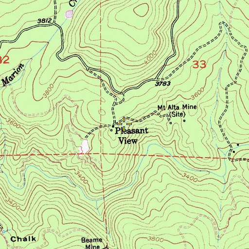 Topographic Map of Pleasant View, CA