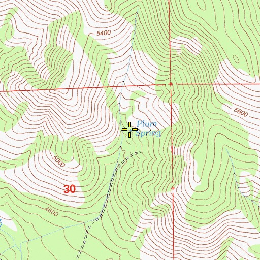 Topographic Map of Plum Spring, CA