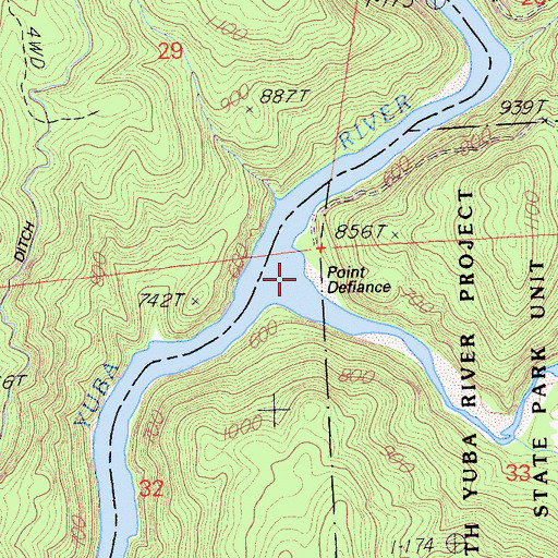 Topographic Map of Point Defiance, CA
