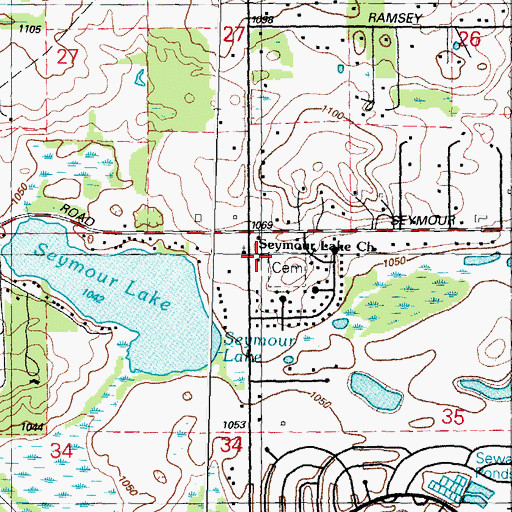 Topographic Map of Seymour Lake Methodist Episcopal Church Historical Marker, MI
