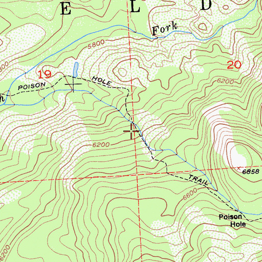 Topographic Map of Poison Hole Trail, CA