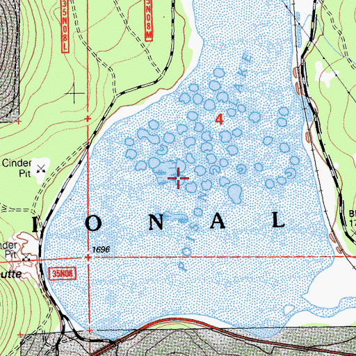 Topographic Map of Poison Lake, CA