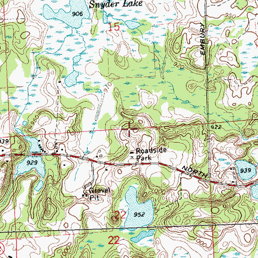 Topographic Map of Park Lyndon, MI