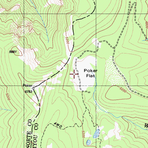 Topographic Map of Poker Flat, CA
