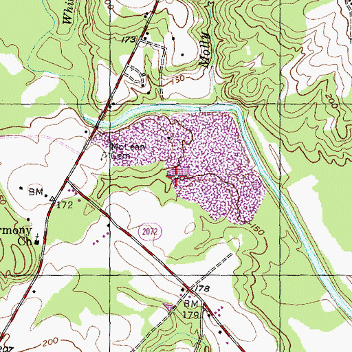 Topographic Map of Harnett Quarry, NC