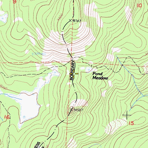 Topographic Map of Pond Meadow, CA