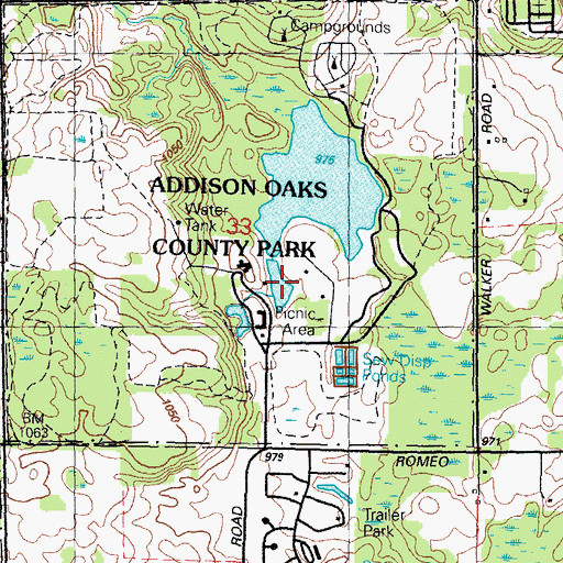 Topographic Map of Adams Lake, MI
