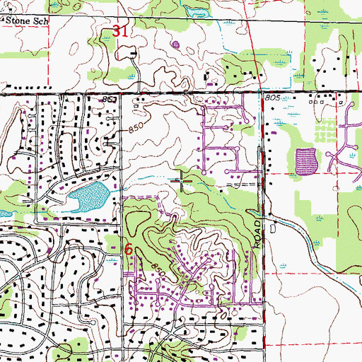 Topographic Map of Troy Farm Park, MI