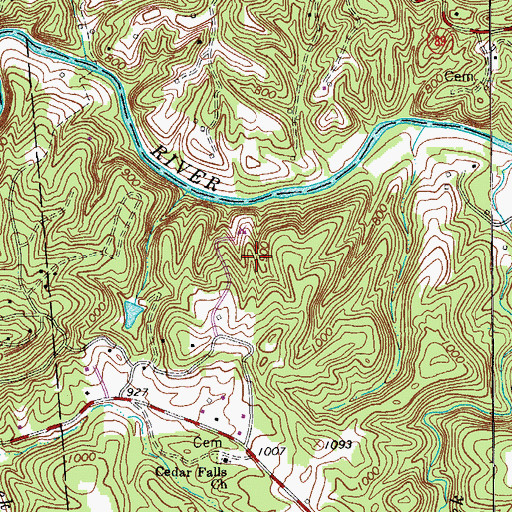 Topographic Map of Vaden Quarry, NC