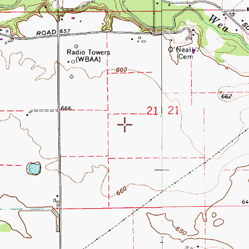 Topographic Map of Fairfield Pit, IN