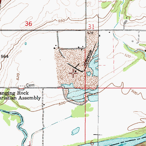 Topographic Map of Hanging Rock Pit, IN