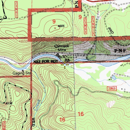 Topographic Map of Poplar Creek, CA