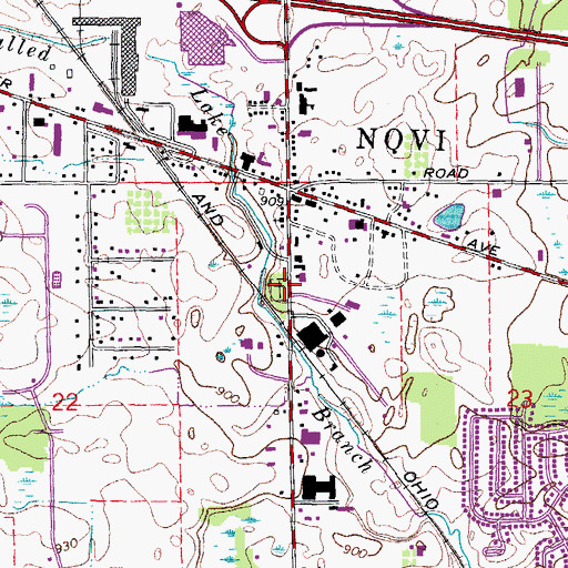 Topographic Map of Novi Cemetery, MI