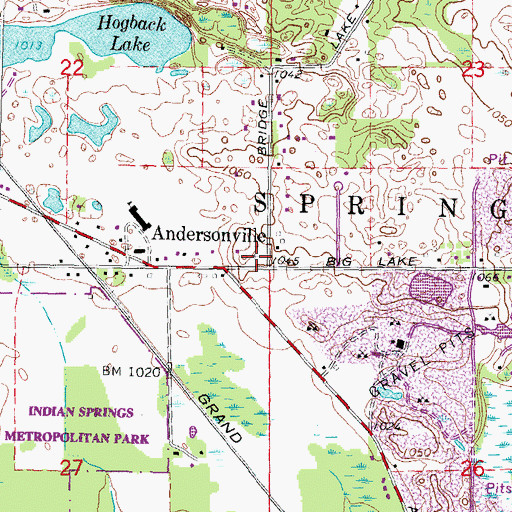 Topographic Map of Andersonville Cemetery, MI