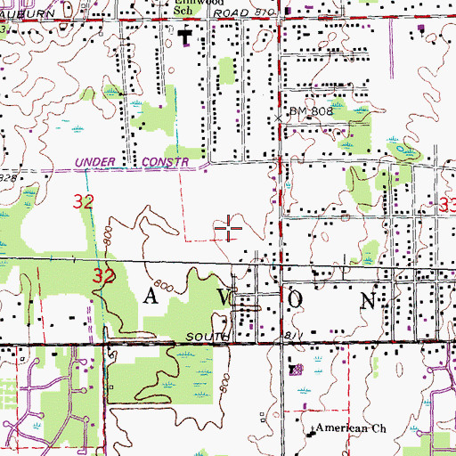 Topographic Map of Deerfield Elementary School, MI