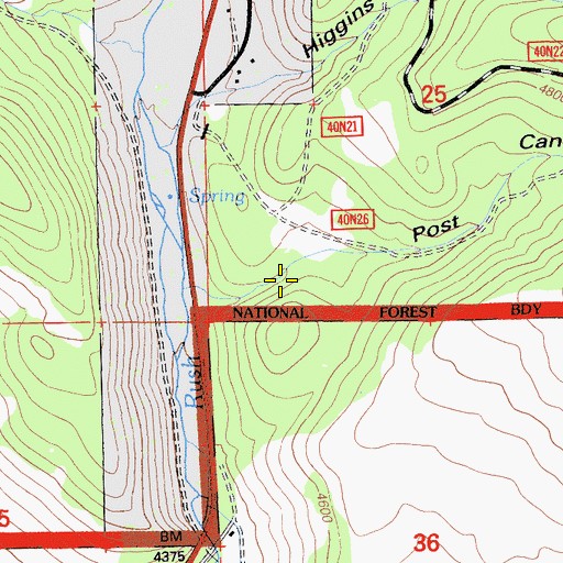 Topographic Map of Post Canyon, CA