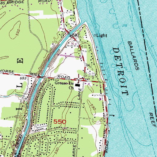 Topographic Map of Eighteenth Century Gristmill Site Historical Marker, MI