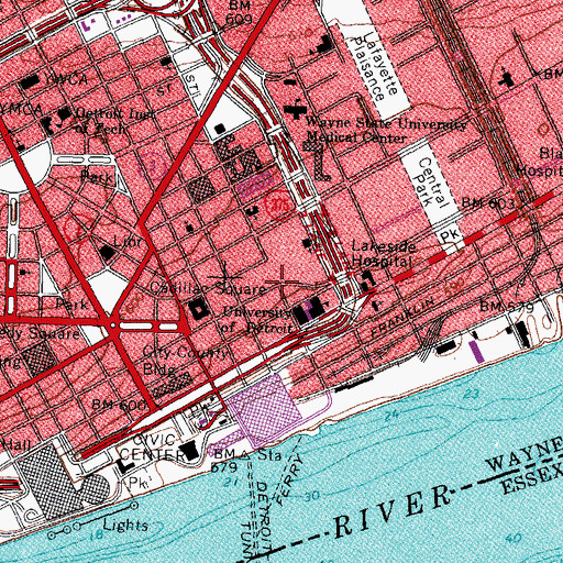 Topographic Map of Frederick Douglas-John Brown Meeting Historical Marker, MI
