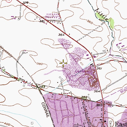 Topographic Map of Binkley and Ober Quarry, PA