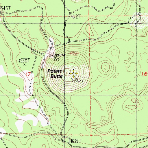 Topographic Map of Potato Butte, CA