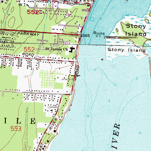 Topographic Map of Military Outpost 1815-1817 Historical Marker, MI